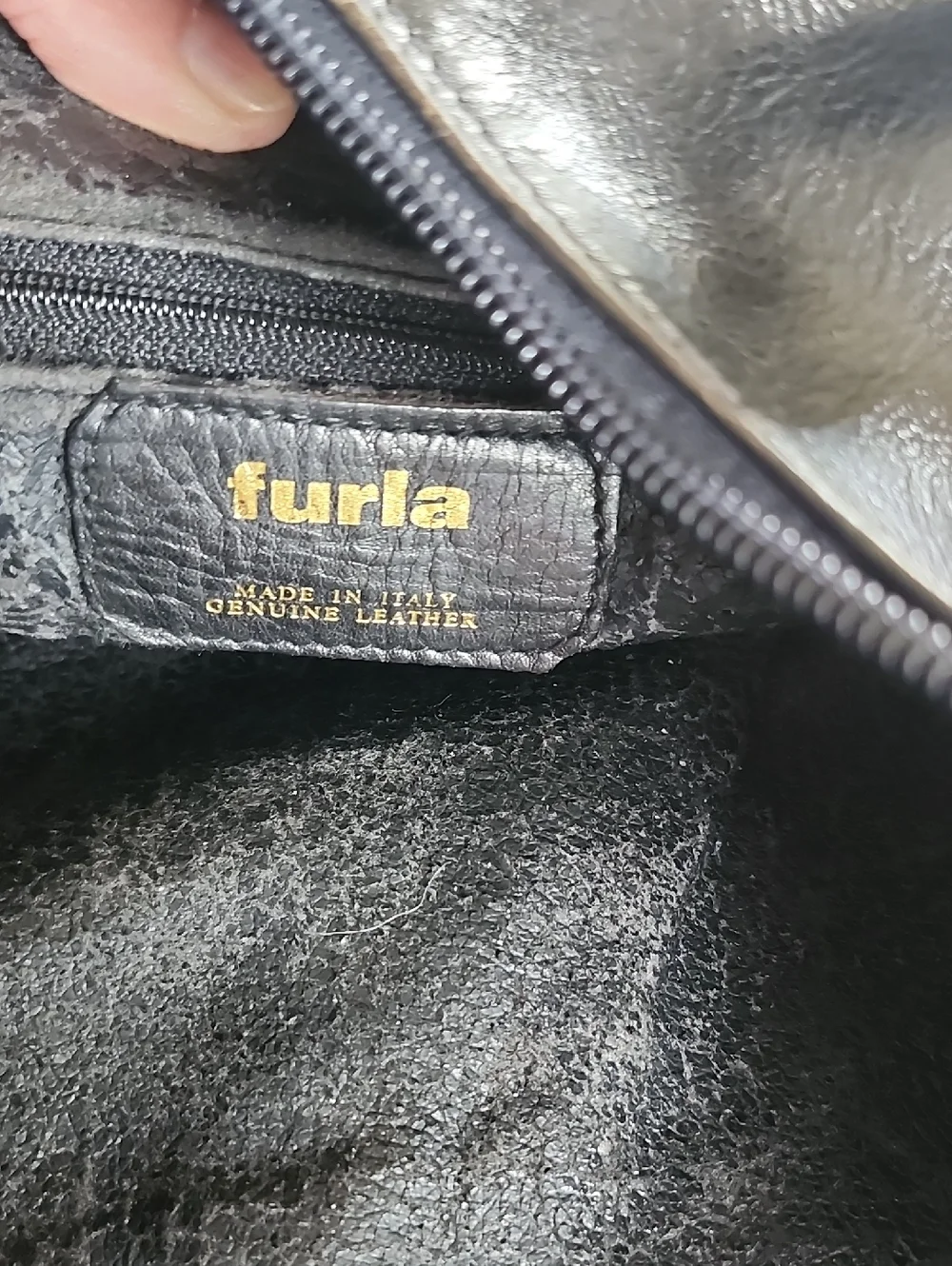 Vintage Furla Y2K‎ Retro 80's 90's Boho Chic Hippie Leather Distressed Hobo Bag